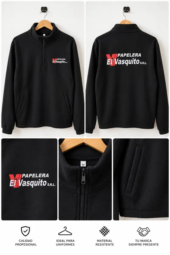 Uniforme negro personalizado para Papelera El Vasquito