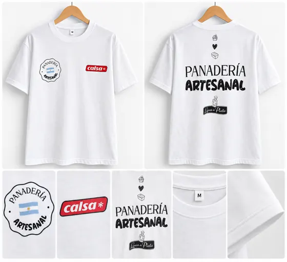Remeras blancas personalizadas de Panadería Artesanal